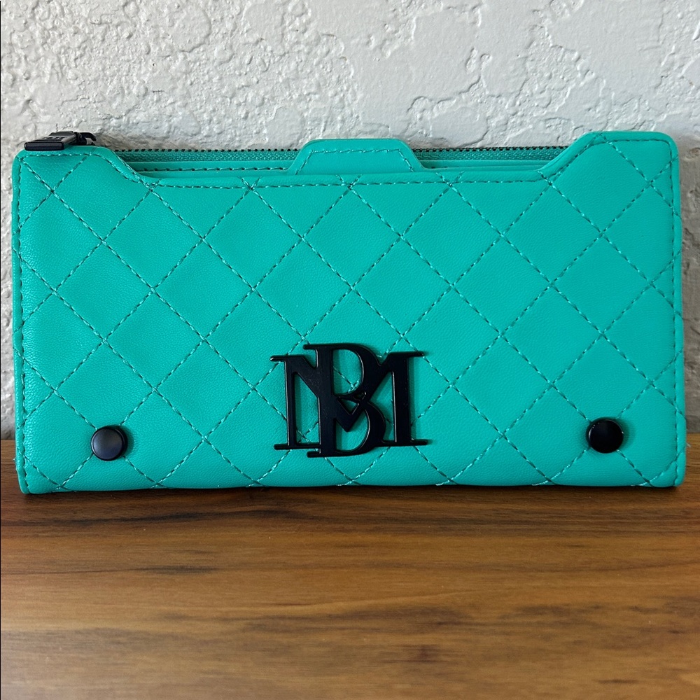 Badgley Mischka Teal Quilted Wallet